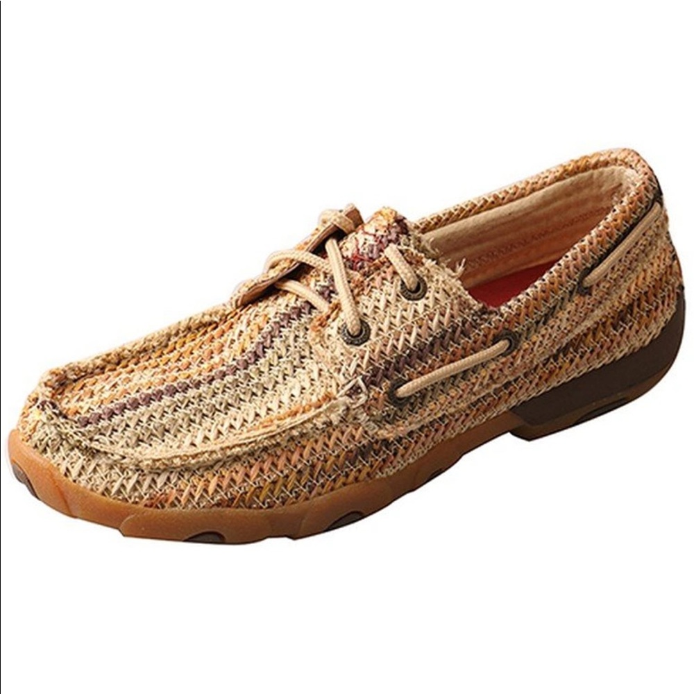 TWISTED X WOMEN'S EARTH TONE WEAVE DRIVING SHOES - MOC TOE